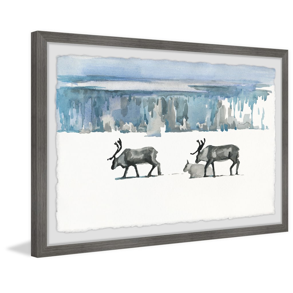 'Caribou Trek' Framed Painting Print