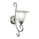 preview thumbnail 7 of 8, Bella 1-Light 7.25 in. W Brushed Nickel Bathroom Vanity Lighting Fixture, White Alabaster Scalloped Glass, Wall Mounted Sconce