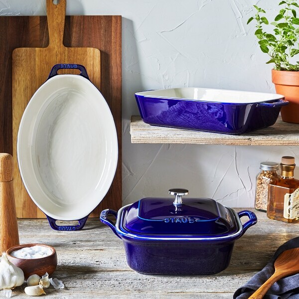 Staub Ceramic 4-pc Baking Pans Set, Casserole Dish with Lid Staub Ceramic 4-pc Baking Pans Set, Casserole Dish with Lid
