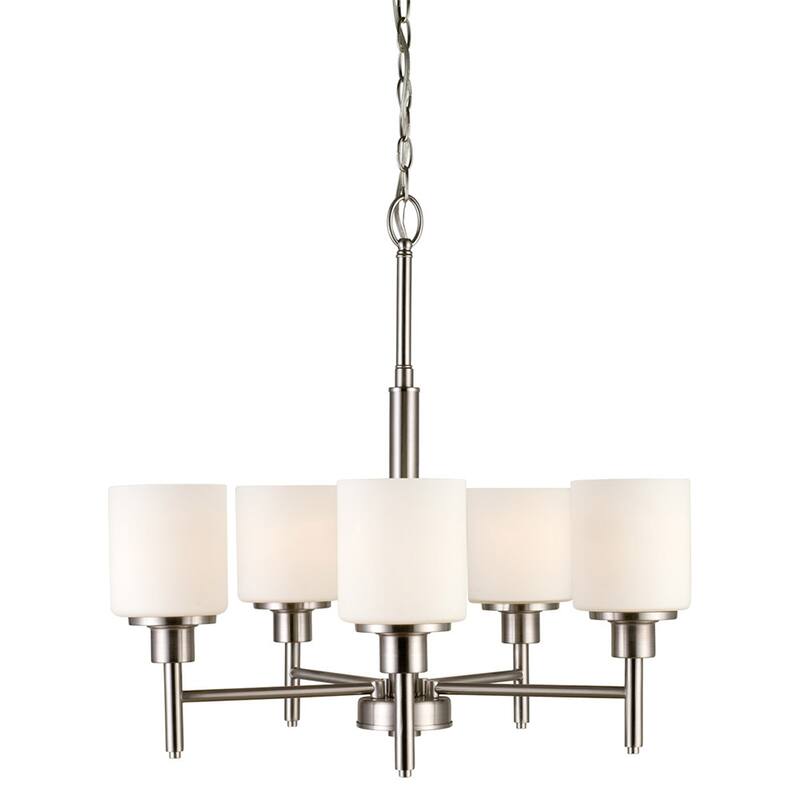 Aubrey Satin Nickel Dimmable 5-Light Chandelier