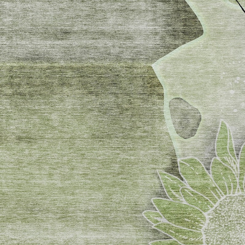 HomeRoots Floral Transitional Rectangle Outdoor Rug