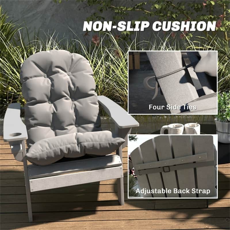 Adirondack Chair Cushion Set with Thick Padding UV Resistant Polyester Outdoor Seat and Back Cushions