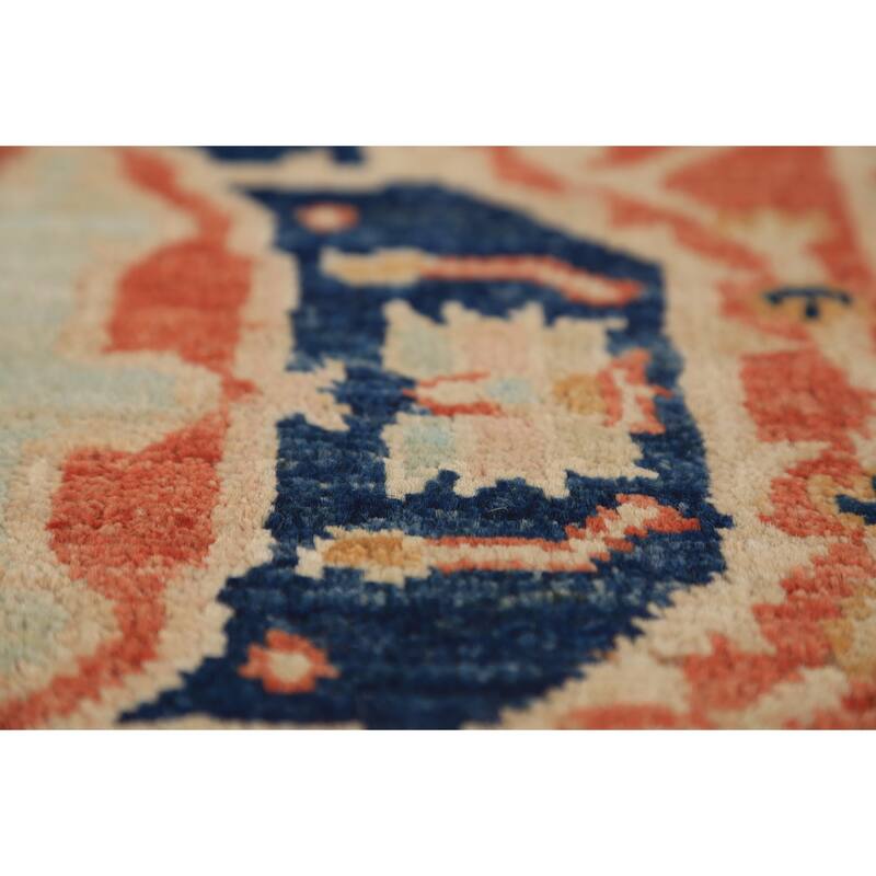 Vegetable Dye Heriz Serapi Rug Hand-Knotted Wool Carpet - 3'0"x 3'10"