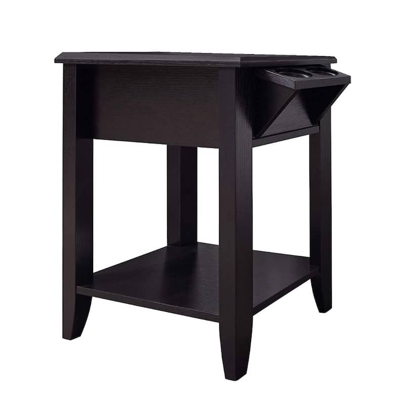 23 Inch Brown Wood End Table with Shelf for Living Room or Bedroom - 12” x 28.75” x 22.50”
