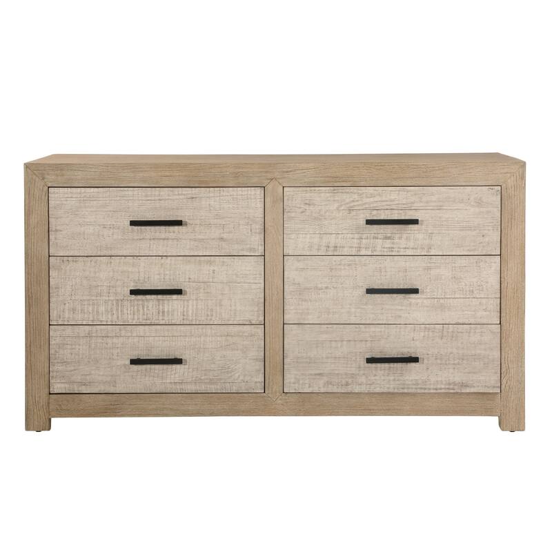 Rowena 6-Drawer Dresser, Light Warm Wash
