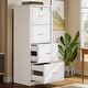 preview thumbnail 36 of 34, 4 Drawer Wood File Cabinet with Lock for Home Office 1-Piece(White)