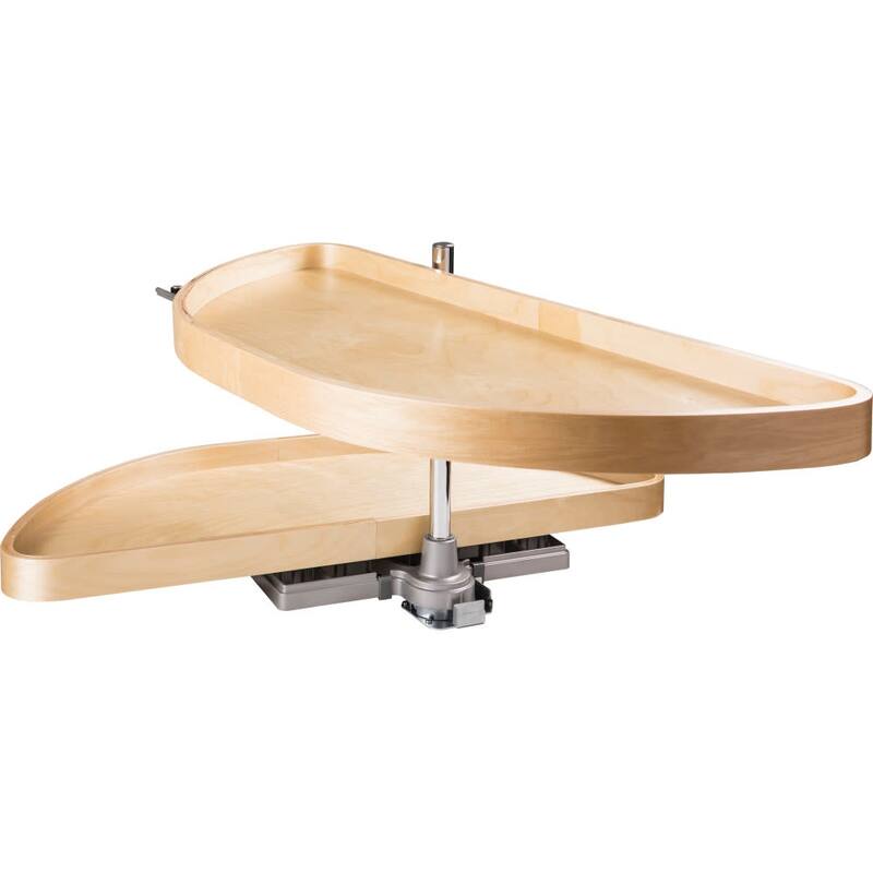 Hardware Resources 28" Diameter Half Moon Two Shelf Lazy Susan with