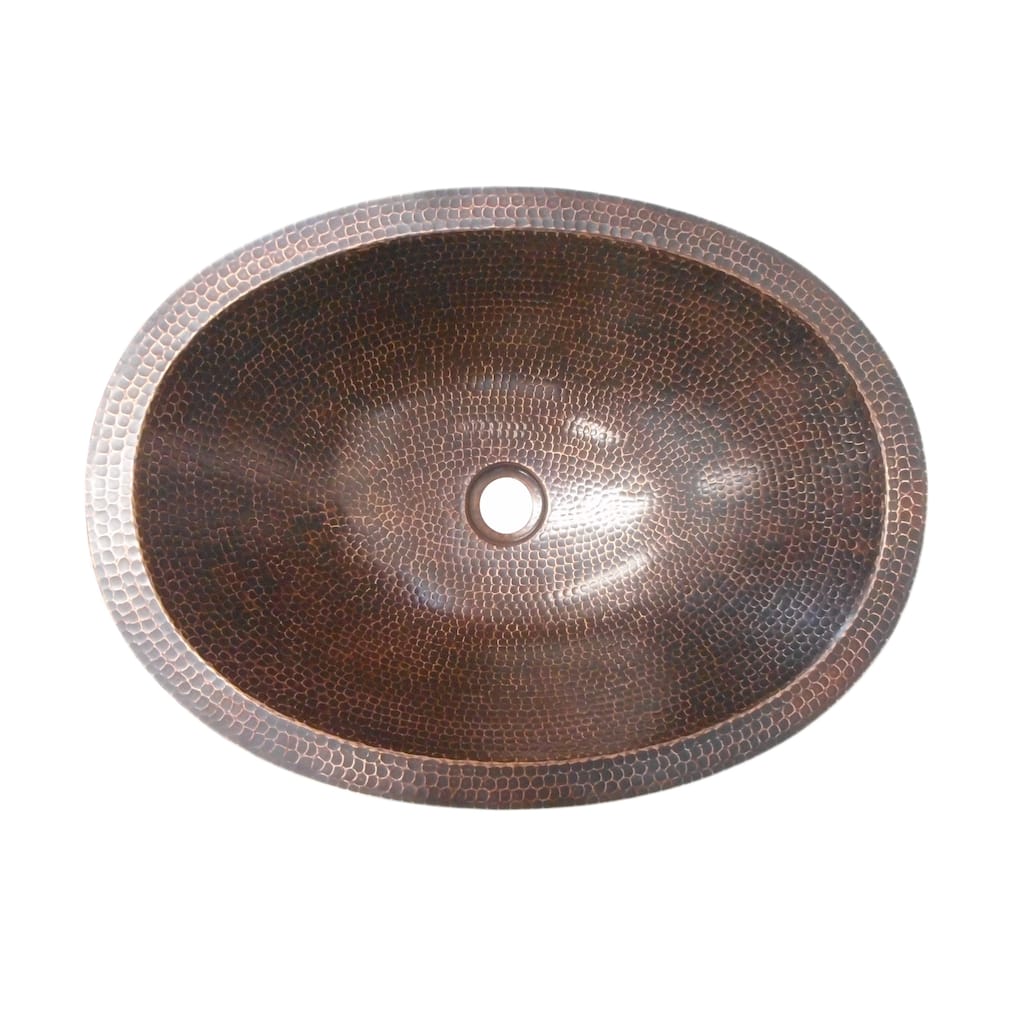 19" Oval Brushed Sedona Copper Bathroom Sink - 19" X 14" X 5"