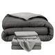 preview thumbnail 1 of 38, Bare Home Down Alternative Reversible Bed-in-a-Bag Grey/Light Grey, Sheet Set: Light Grey - Full