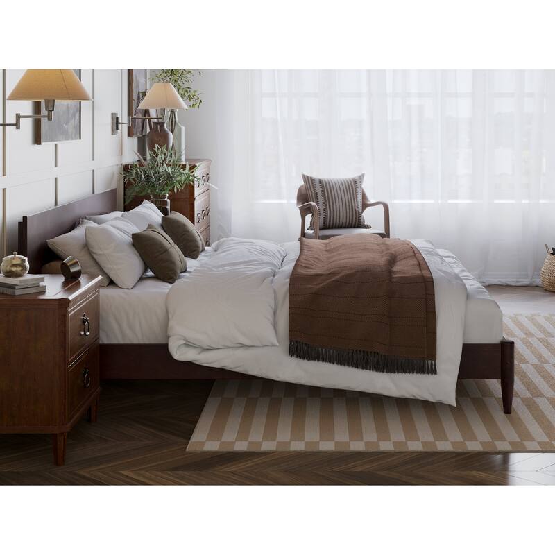 Aria Solid Wood Modern Low Profile Platform Bed