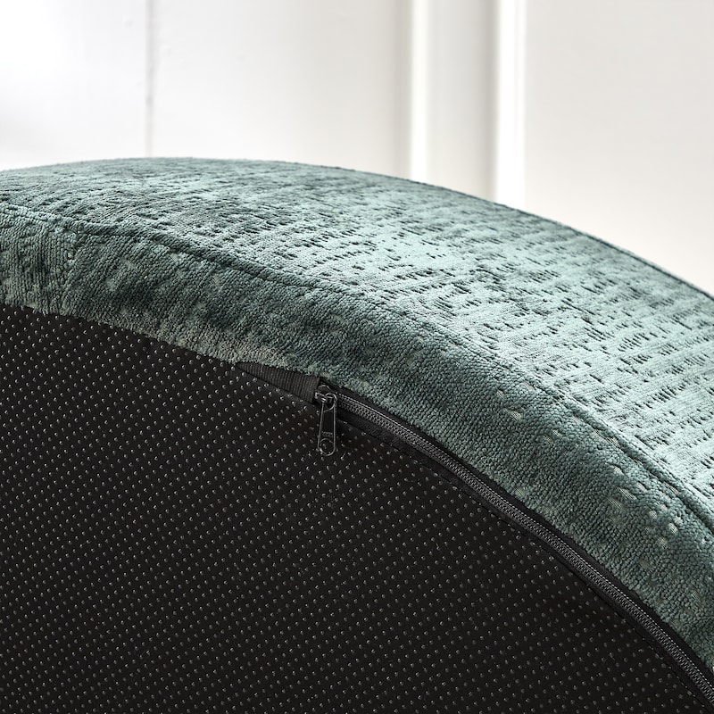 Roomfitters 55" Modern Chenille Cuddle Chair, Round Upholstered Lounge Barrel Chair with Pillows