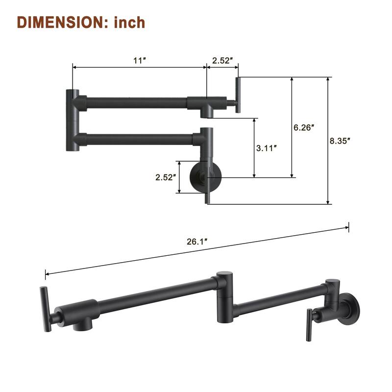 Retro Handles Wall Mount Kitchen Faucet