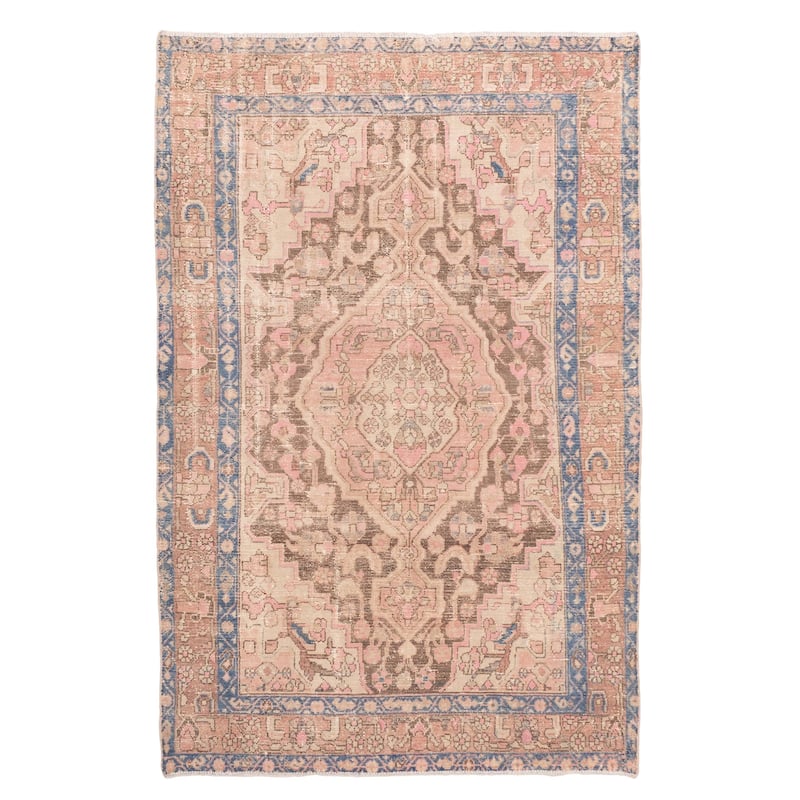 ECARPETGALLERY Hand-knotted Antalya Vintage Dark Brown Wool Rug - 4'5 x 6'9