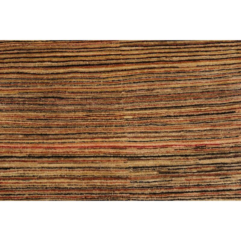 Modern Minimalist Gabbeh Hand Knotted Wool Area Rug