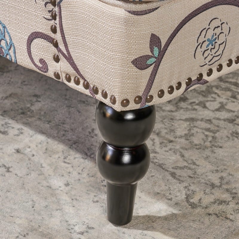 Contemporary Tufted Club Chair-Button-Tufted Diamond Stitch, Nailhead Trim&Birch Wood Legs