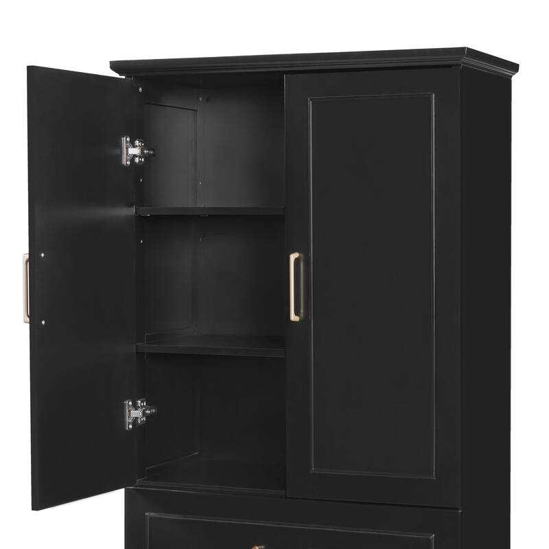 72.2"Tall Freestanding Bathroom Cabinet with 3 Drawers, Adjustable Shelf, Soft-Close Doors, MDF Panels, Steel Handles