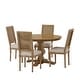 preview thumbnail 34 of 62, Remuda Wood and Cane Upholstered 5 Piece Circular Dining Set by Christopher Knight Home