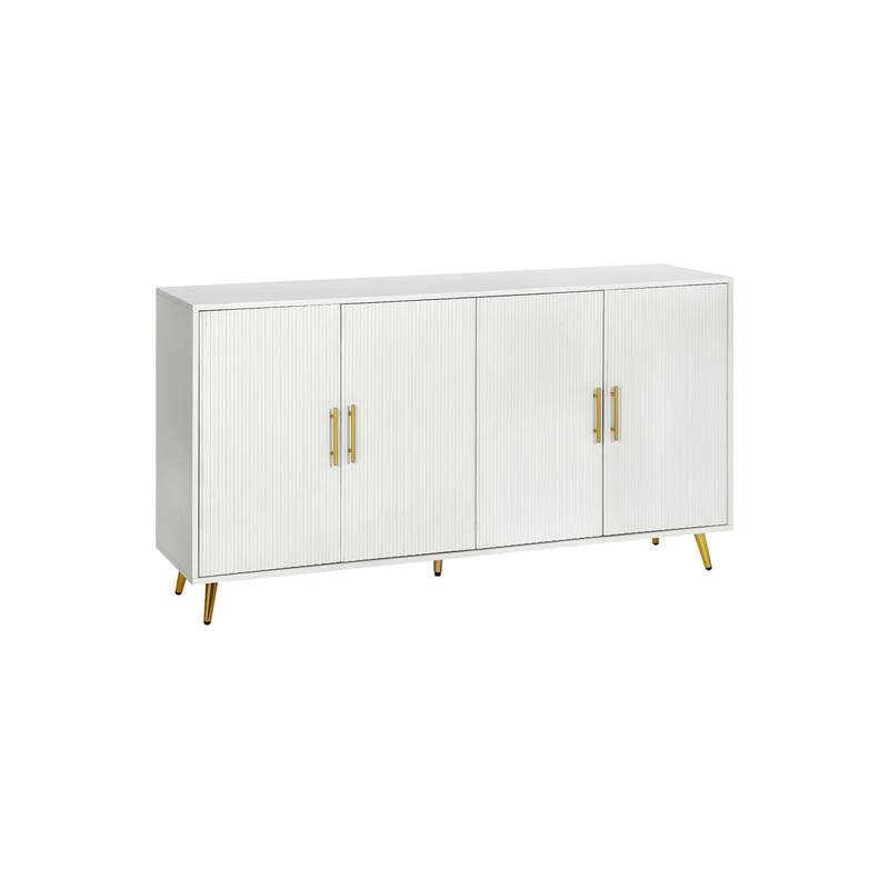 Elegant Sideboard Buffet Cabinet with Gold-Plated Legs & Antique Handles for Stylish Storage