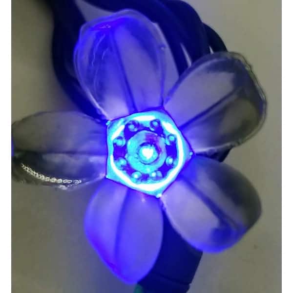slide 1 of 4, Blue Flower LED Set of 25 Lights Light String