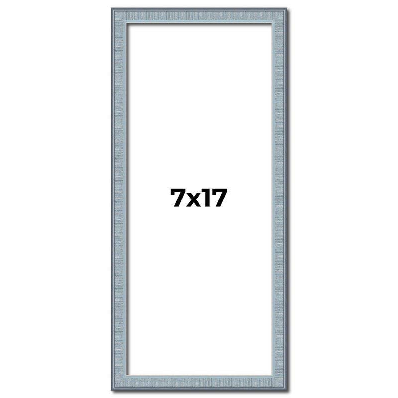 7x17 Frame Rustic Sky Blue Solid Wood Picture Frame | 0.75 Inch