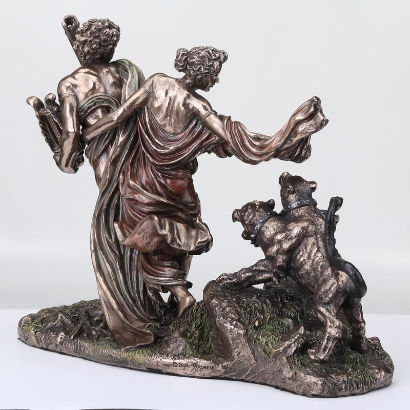 9.25 inches Width Cold Cast Bronze Orpheus and Eurydice Fleeing the Underworld Bronze Finish Figurine
