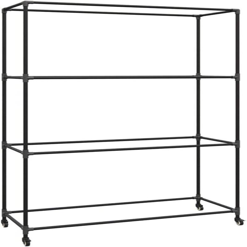 Power Systems Stability Ball Storage Rack - Metal Freestanding Organizer with Locking Casters - Medium - Stainless Steel