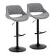 preview thumbnail 15 of 144, Silver Orchid Svellingen Adjustable Bar Stool with Rounded T Footrest - Set of 2 Grey Noise Fabric/Black Metal