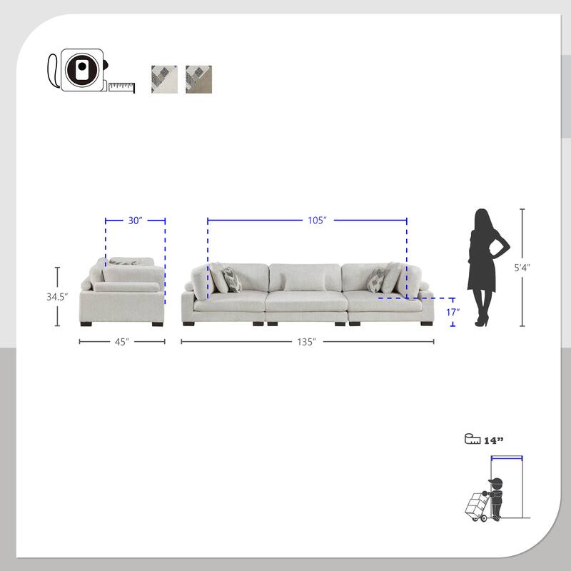 Abbeville Microfiber Living Room Sofa