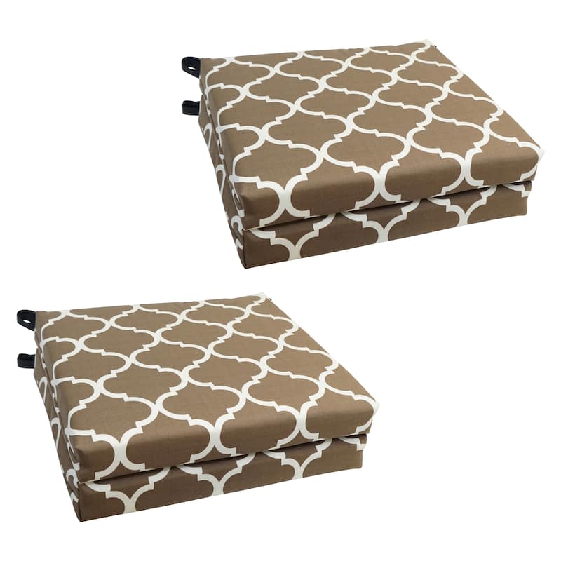20-inch by 19-inch Patterned Outdoor Chair Cushions (Set of 4) - Landview Mocha