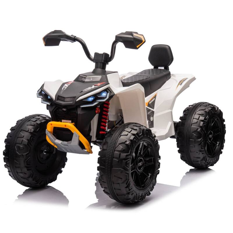 24V 2 Seat Ride on Toys Kids ATV 4 Wheel Quad Bike for Kids Best Gift - White