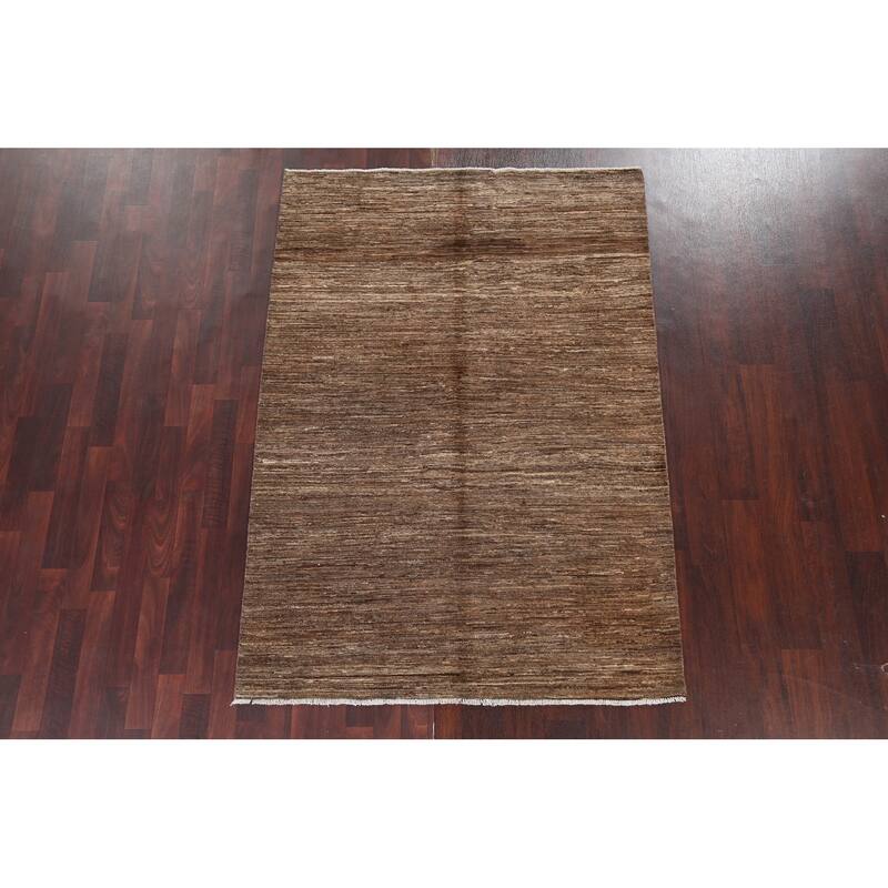 Brown Gabbeh Kashkoli Oriental Area Rug Wool Hand-knotted Foyer Carpet - 4'7" x 6'7"