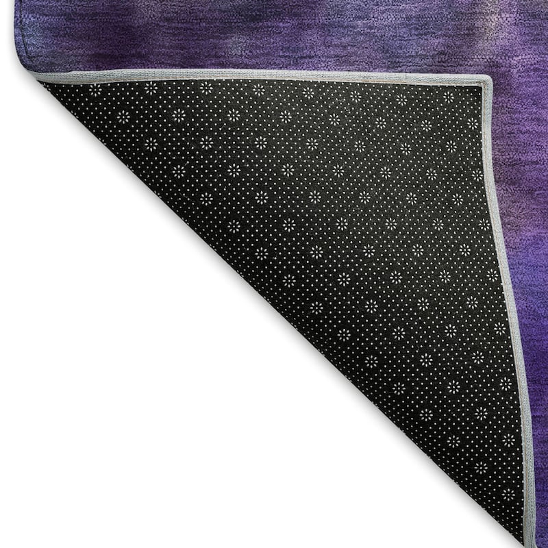 Machine Washable Indoor/ Outdoor Abstract Contemporary Chantille Rug