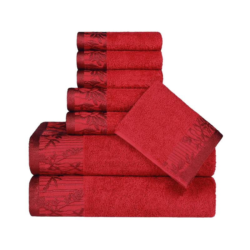 Superior Wisteria Cotton Floral Jacquard 8 Piece Bathroom Towel Set