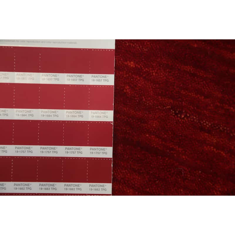 Hand Knotted Oriental 100% Wool Carpet Tribal Animal Pictorial Red Gabbeh Area Rug - 8' 1'' X 5' 5''