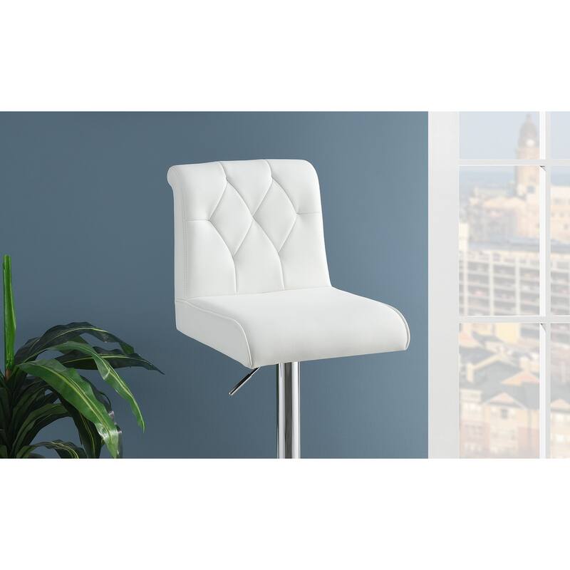 Adjustable Bar Stools Set of 2, Faux Leather Counter Height Chairs with Back, Kitchen Island Stools with Footrest