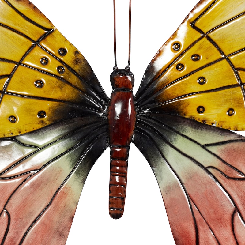 Red Metal Indoor Outdoor Butterfly Home Wall Decor
