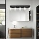 preview thumbnail 4 of 27, Modern Vanity Light with Seeded Glass Shade
