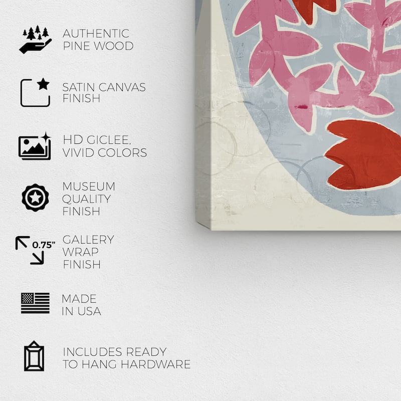 Wynwood Studio Canvas Floral and Botanical Floral Vase Red and Farmhouse Wall Art Canvas Print