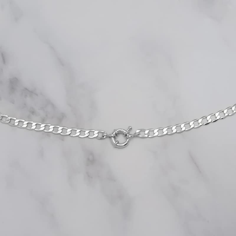 Victoria Townsend Silver Plated Flat Curb Link Chain Necklace