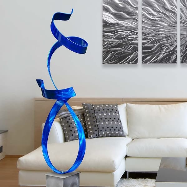 Abstract Metal Sculpture Modern Silver Centerpiece Art Home Decor Jon Allen