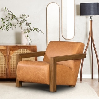 Poly & Bark Giza Lounge Chair - Italian Genuine Leather - On Sale