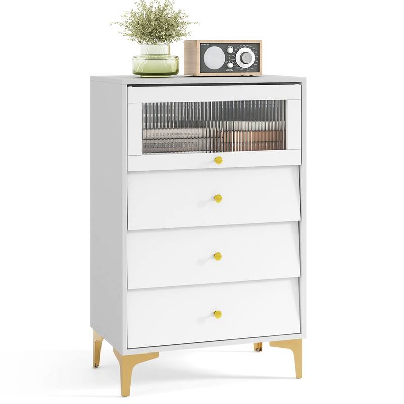 Gymax 2PCS 3 Drawer Dresser 37.5'' Tall Dresser Chest of Drawers w/