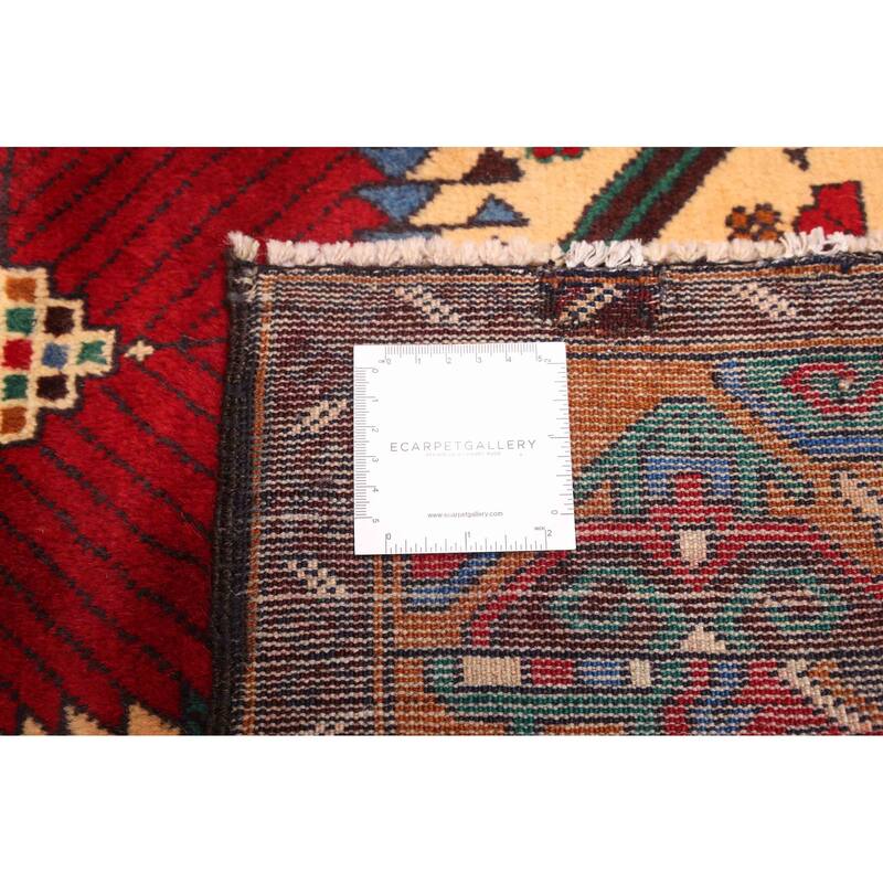 ECARPETGALLERY Hand-knotted Teimani Cream, Red Wool Rug - 3'4 x 6'0