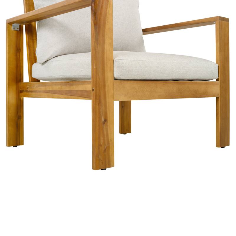 Christopher Knight Home - Mason Outdoor Patio Chair Set with Cushions and Acacia Wood Frame