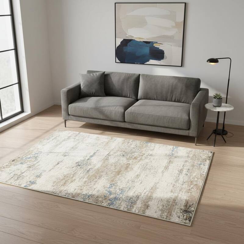 HomeRoots Abstract Modern Rectangle Area Rug - 6' X 9'