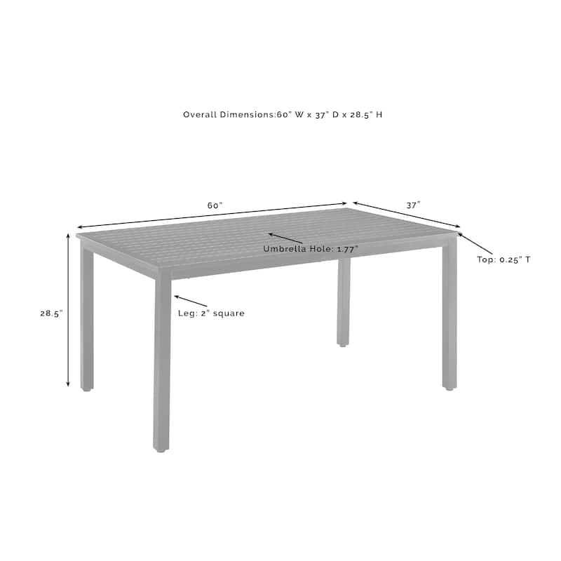 Crosley Kaplan Outdoor Dining Table - 60"W x 37"D x 28.5"H