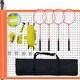 preview thumbnail 1 of 9, Orange Outdoor Portable Badminton Net with Height Adjustable Steel Poles and Carrying Bag