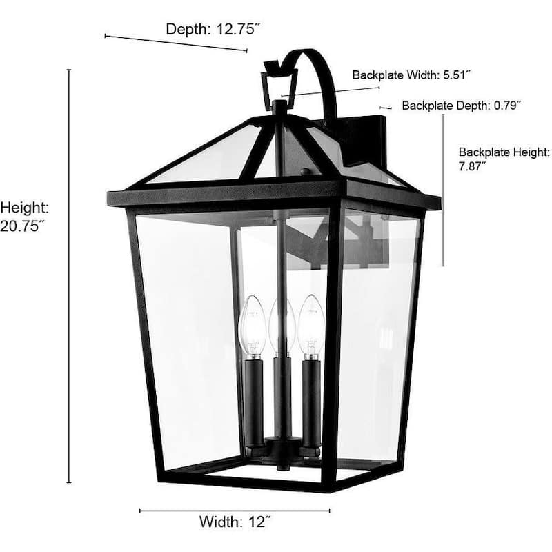 Millennium Lighting 92303 Mensun 3 Light 21" Tall Outdoor Wall Sconce