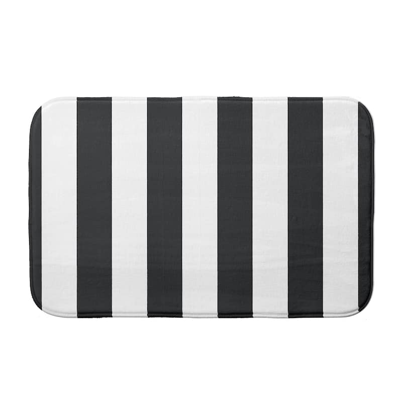 Rugby Stripe Bath Mat - 17 x 24 - Grey