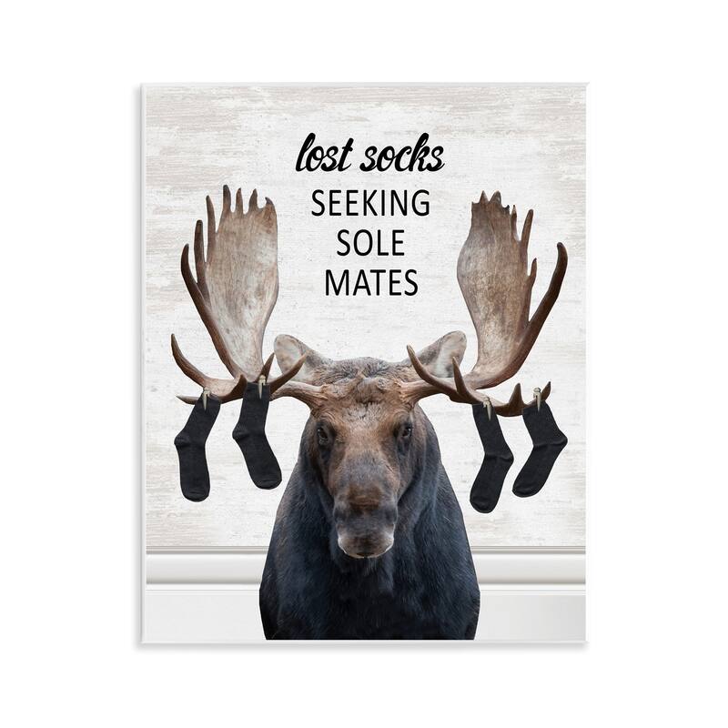 Stupell Lost Socks Seeking Sole Mates Wall Plaque Art Design By Lettered and Lined - 11 x 14